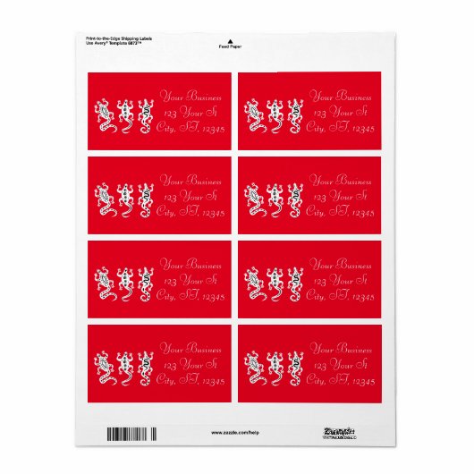 Étiquette Trois Lizards Thunder_Cove style sud-ouest (Feuille entière)