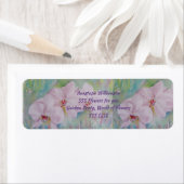 ÉTIQUETTE TROIS ORCHIDES BLANCS RETOUR ADRESSE (En situation)