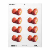 Étiquette Trois pommes rouges (Feuille entière)