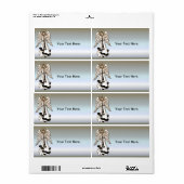 Étiquette Trompette en laiton de Noël Angel (Feuille entière)