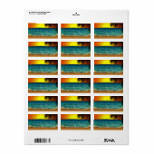 Étiquette Tropical beach at Sunset (Feuille entière)