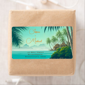 Étiquette Tropical Beach Destination Mariage Adresse d'invit