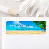 Étiquette Tropical Beach Ocean Palm Trees Adresse de retour (En situation)