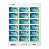 Étiquette Tropical Beach Palms Lights RSVP Adresse de retour (Feuille entière)