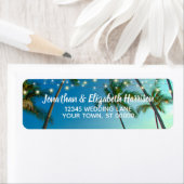 Étiquette Tropical Beach Palms String Lights Adresse de reto (En situation)