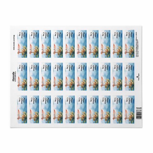 Étiquette Tropical Beach Party (Feuille entière)