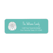 Étiquette Tropical Beach Sand Dollar Turquoise Adresse de re (Devant)