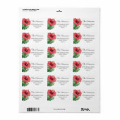 Étiquette Tropical Christmas Family Flower Leaf Adresse (Feuille entière)