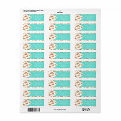 Étiquette Tropical Clownfish & Bubbles Motif (Feuille entière)