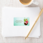 Étiquette Tropical Coconut Floral Bouquet Adresse de retour (En situation)