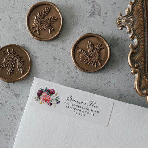 Étiquette Tropical Colorful Summer Floral Adresse de retour