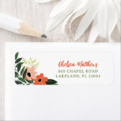 Étiquette Tropical Floral Adresse de retour personnalisée (En situation)