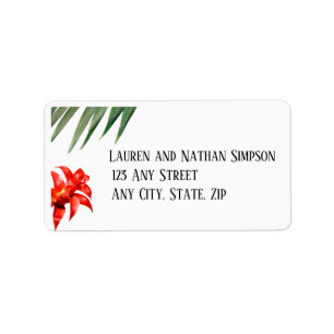 Étiquette Tropical Floral, Earthy Colors, Modern, Label