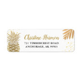 Étiquette Tropical Gold Pineappy Beach Adresse de retour (Devant)