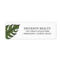 Tropical Green Palm Leaf Business Return Adresse
