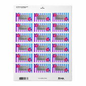 Étiquette Tropical moderne, Hibiscus (Feuille entière)