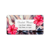 Étiquette Tropical moderne, Hibiscus Abstrait (Devant)