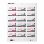 Étiquette Tropical Ocean Waves Hibiscus Palm Trees Adresse (Feuille entière)