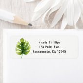 Étiquette Tropical Palm Leaf Elegant Chic Wedding Invitation (En situation)