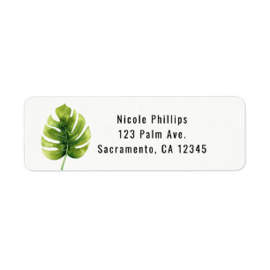 Étiquette Tropical Palm Leaf Elegant Chic Wedding Invitation