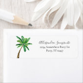 Étiquette Tropical Palm Tree White Adresse de retour (En situation)