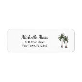 Étiquette Tropical Palm Trees Elegant Moderne Adresse de ret (Devant)