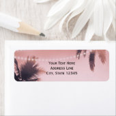 Étiquette Tropical Palm Trees & Lights Pink Beachy Beach (En situation)