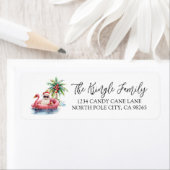 Étiquette Tropical Père Noël - Adresse de retour de Noël (En situation)