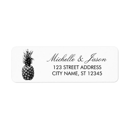 Étiquette Tropical Pineapple Wedding Return Address (Devant)
