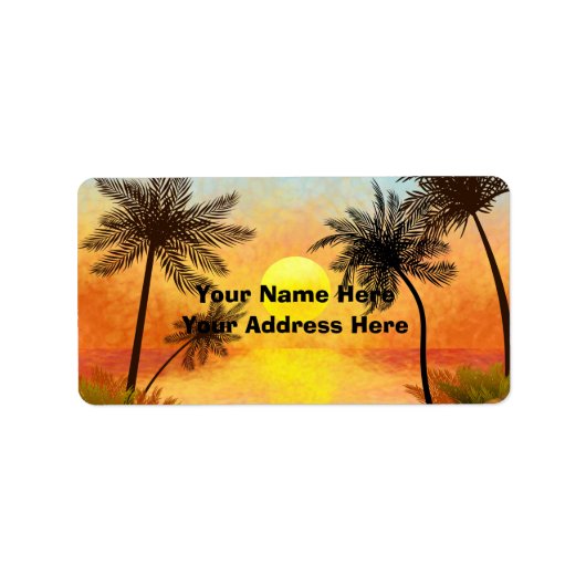 Étiquette Tropical Sunset Return Address Label (Devant)