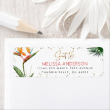 Tropical Sweet 16 Floral Or Script Dots Adresse