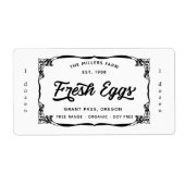 Étiquette true vintage fresh eggs carton Label (Devant)