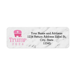 Étiquette Trump 2024 Eléphant rose mignon
