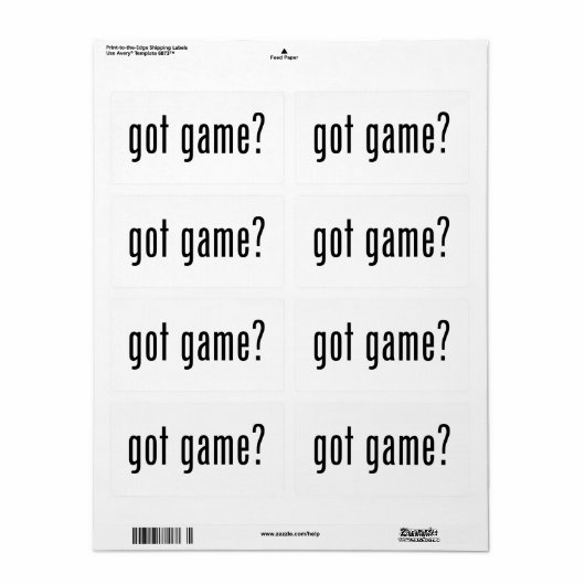 Étiquette tu as du jeu ? (Feuille entière)