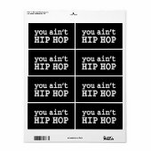 Étiquette tu n'es pas HIP HOP (Feuille entière)