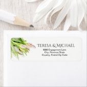 Étiquette Tulipe, aquarelle, mariage (En situation)