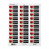 Étiquette Tulipe rouge rouge (Feuille entière)