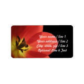 Étiquette Tulipe rouge sur noir | Adresse de retour personna (Devant)