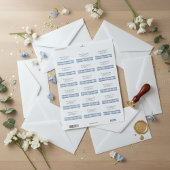 Étiquette Tulipes dans Delft Blue personnalisable