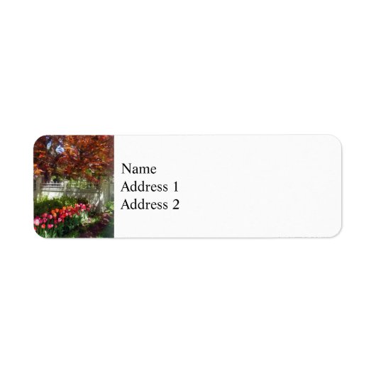 Étiquette Tulipes de la clôture appliquée (Devant)