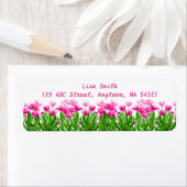 Étiquette Tulipes de printemps rose personnalisable (En situation)