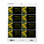 Étiquette Tulipes jaunes (Feuille entière)