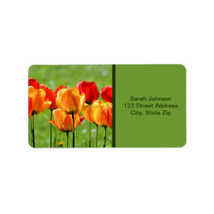 Étiquette Tulipes jaunes et rouges