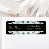 ÉTIQUETTE TULIPES ORIENTALES NOIR BLANC VERT DAMAS (En situation)