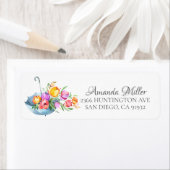 Étiquette Tulipes printanières Florale Adresse de retour (En situation)