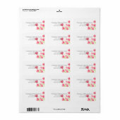 Étiquette Tulipes roses (Feuille entière)