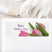 Étiquette Tulipes roses Bonne Fête des Mères (En situation)