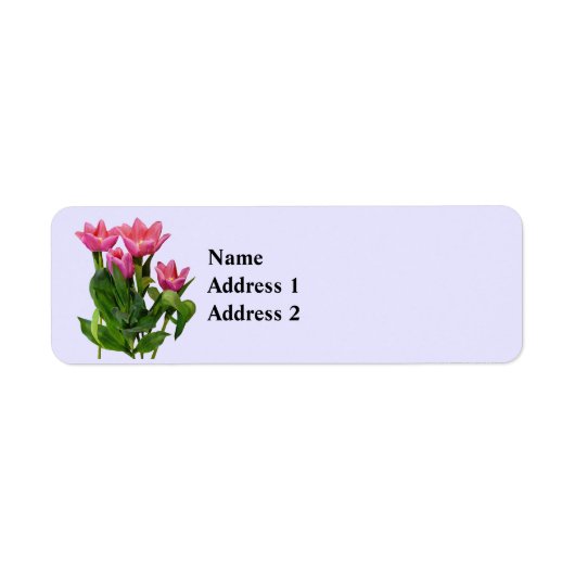 Étiquette : Tulipes roses vibrantes (Devant)