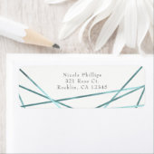 Étiquette Turquoise Aqua Lignes géométriques modernes Invita (En situation)