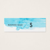 Étiquette Turquoise Aquarelle Blanc Moderne Prix (Devant)